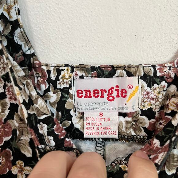 Vintage 80s Energie Bi Currants Floral Button Front Romper Size Small - Picture 5 of 10